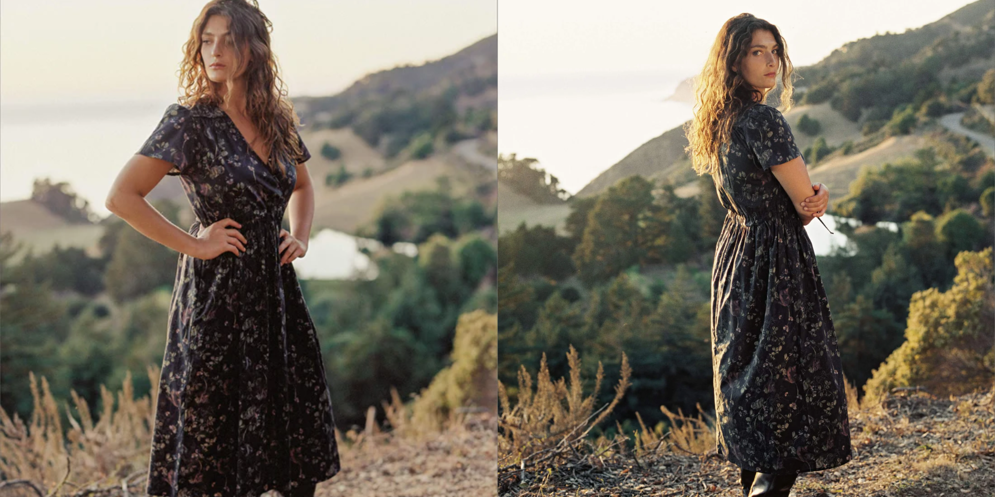 Someone outside by the seaside wearing Dawn dress by Christy Dawn.
