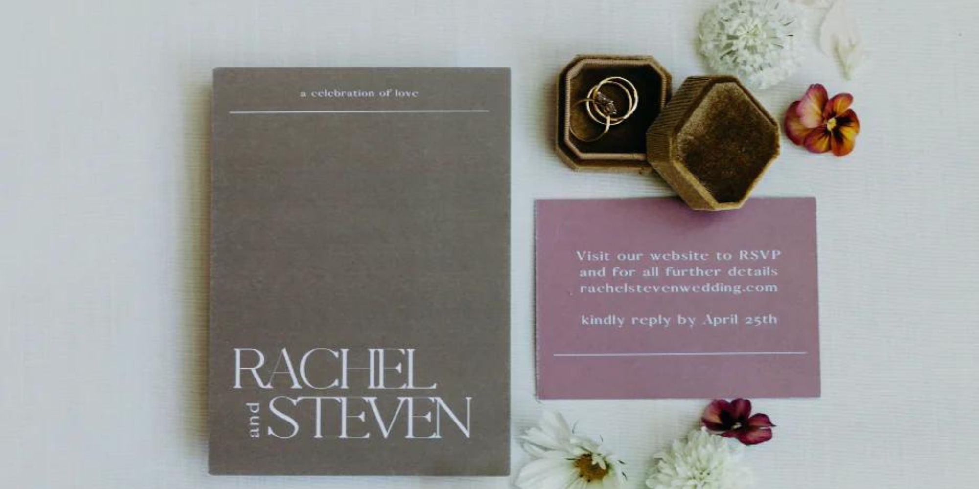 Planet-friendly recycled and recyclable wedding invitations for Whimsy + Row's founder Rachel's wedding.