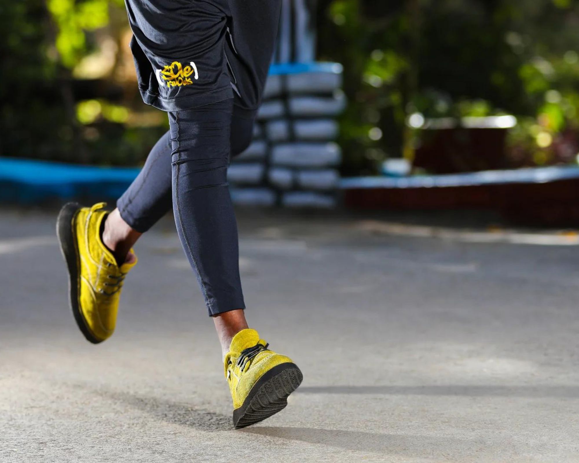 Ethiopian artisanal hand made yellow runners by soleRebels.