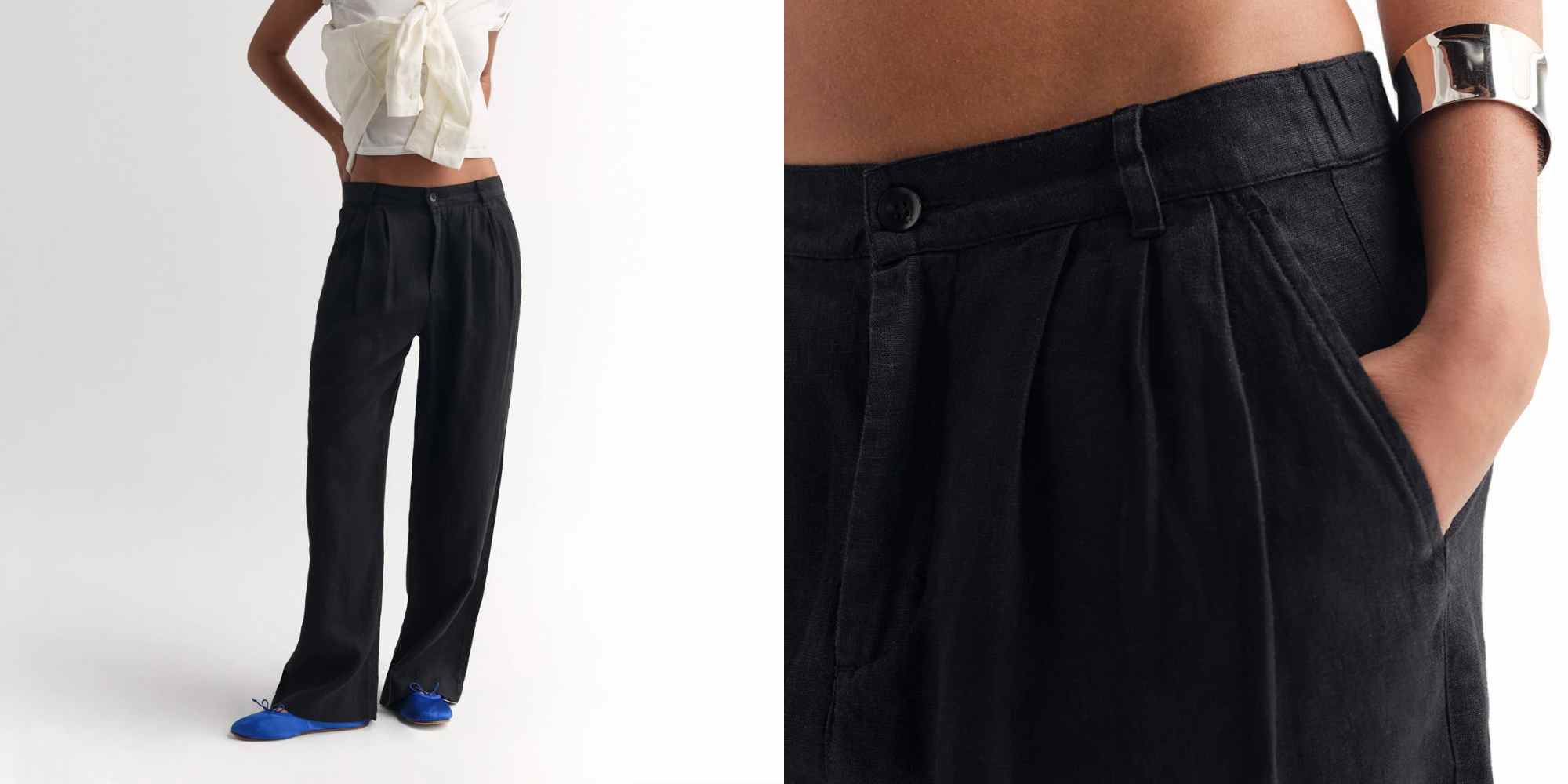 black linen trousers from mate the label