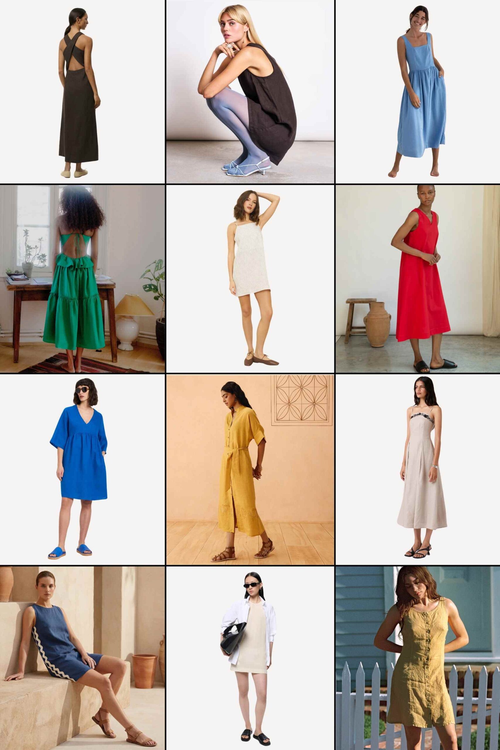 more sustainable linen dresses from brands rated by good on you